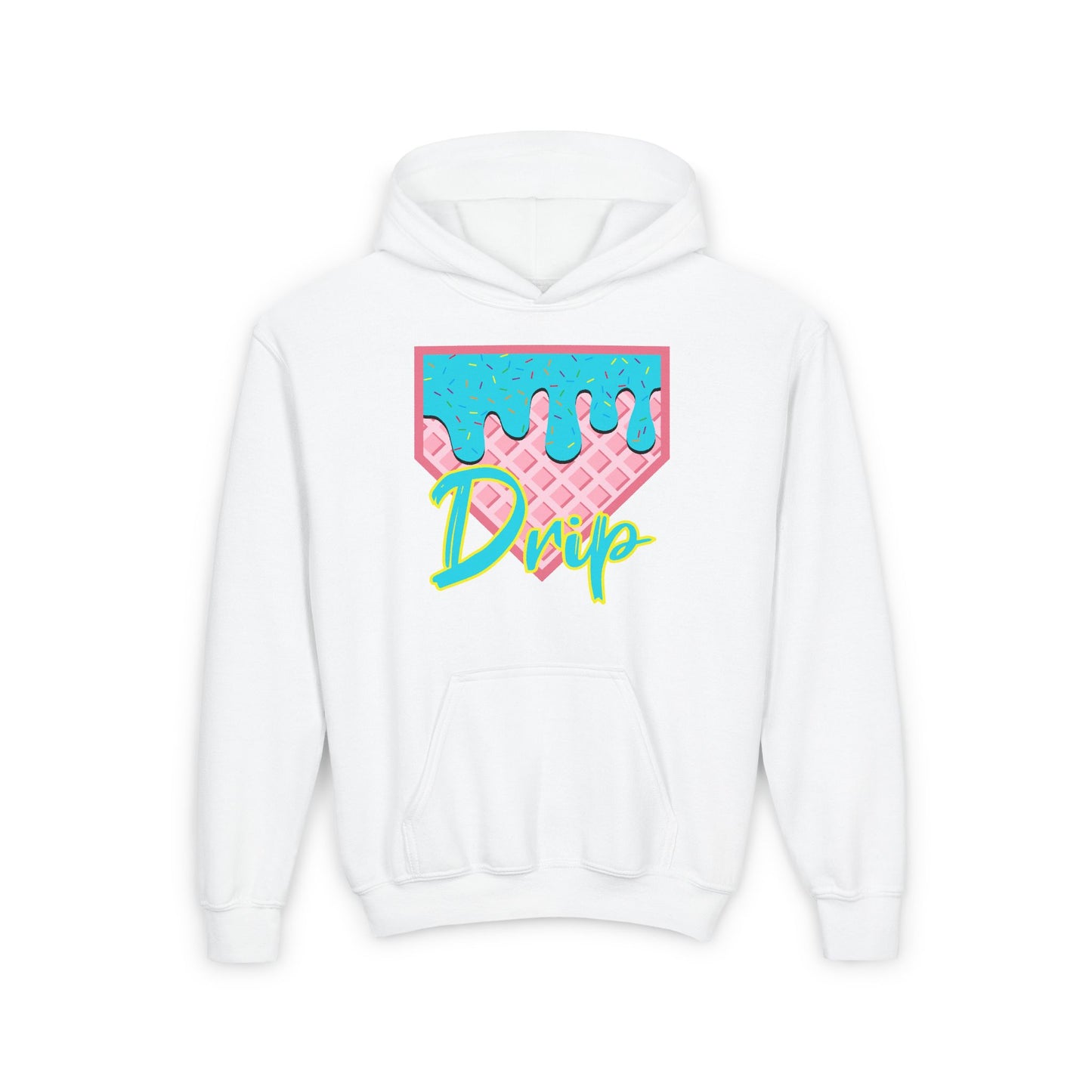 Home Plate Waffle Cone Drip Youth Hoodie