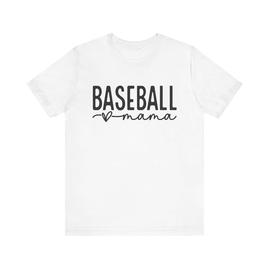 Baseball Mom Unisex Tee - Short Sleeve Jersey Shirt With Heart Design