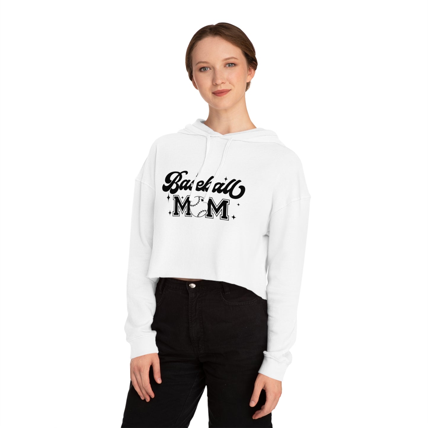 Baseball Mom Cropped Hooded sweatshirt