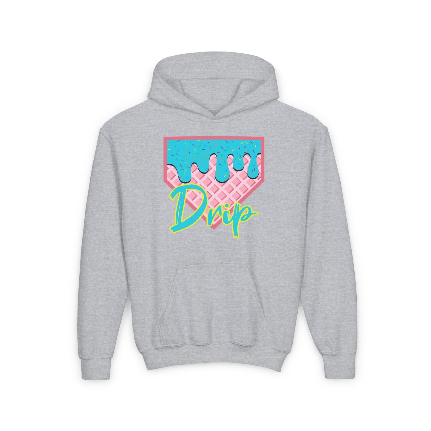 Home Plate Waffle Cone Drip Youth Hoodie