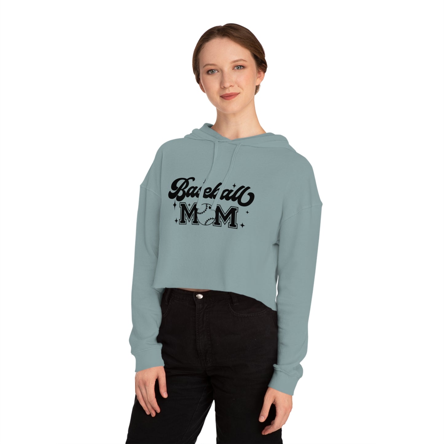 Baseball Mom Cropped Hooded sweatshirt