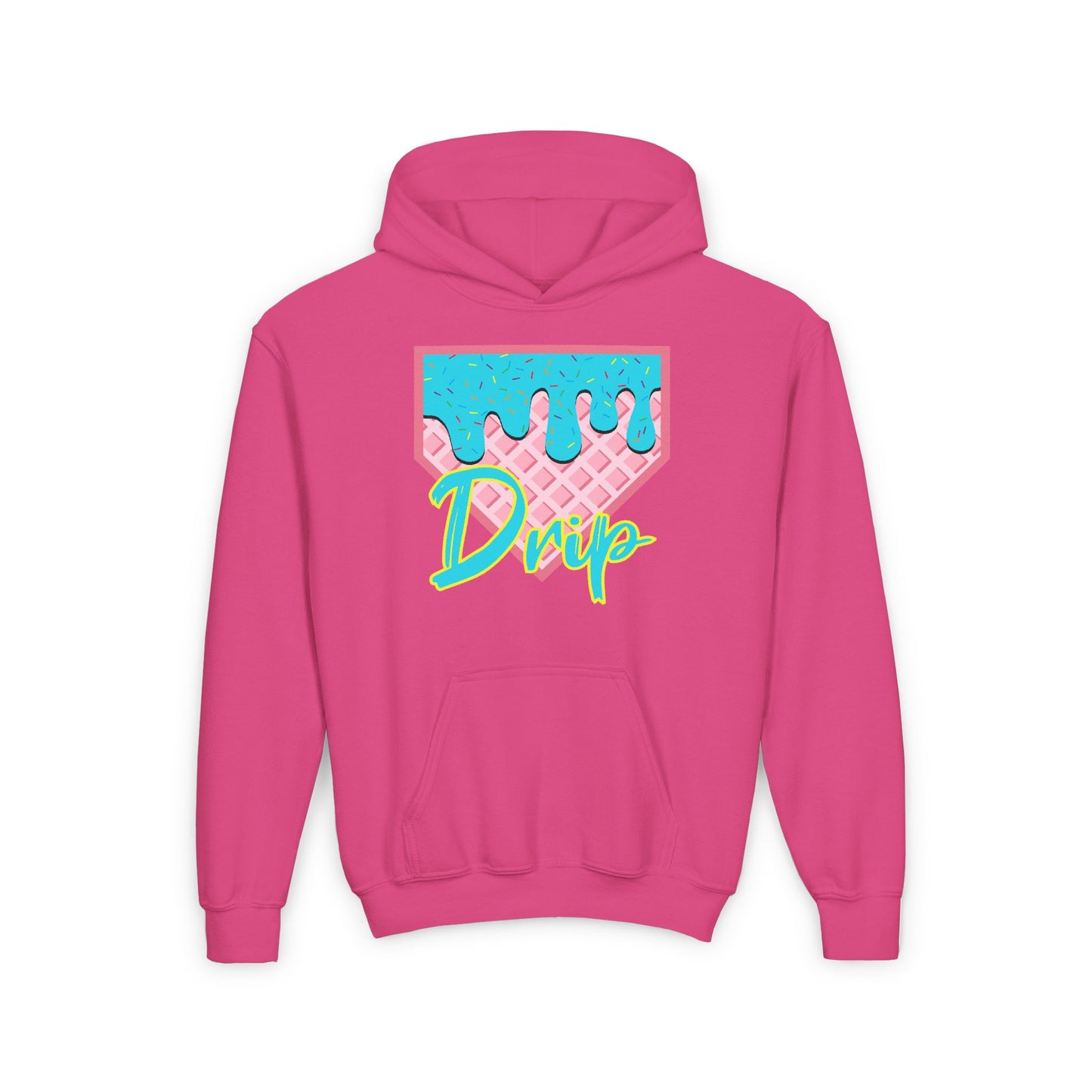 Home Plate Waffle Cone Drip Youth Hoodie