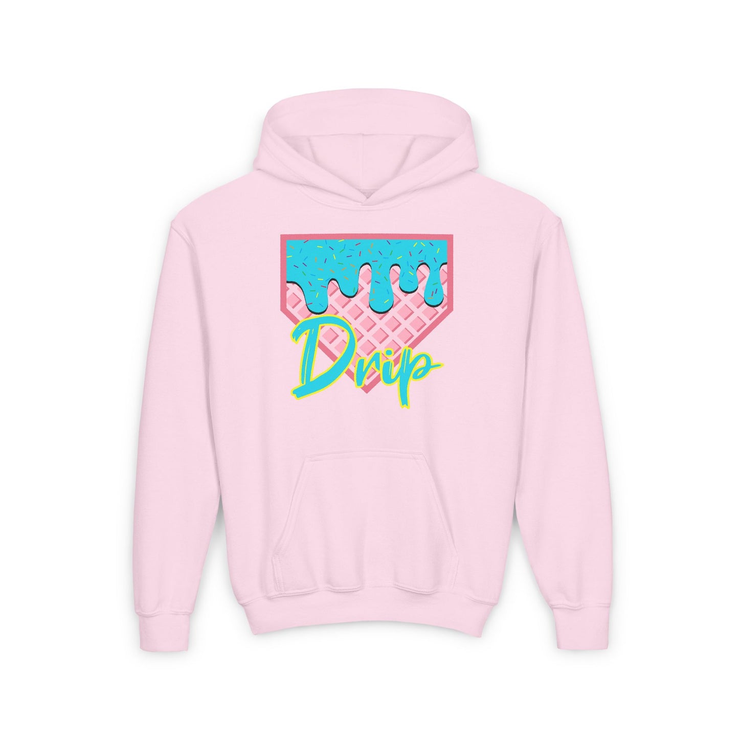 Home Plate Waffle Cone Drip Youth Hoodie